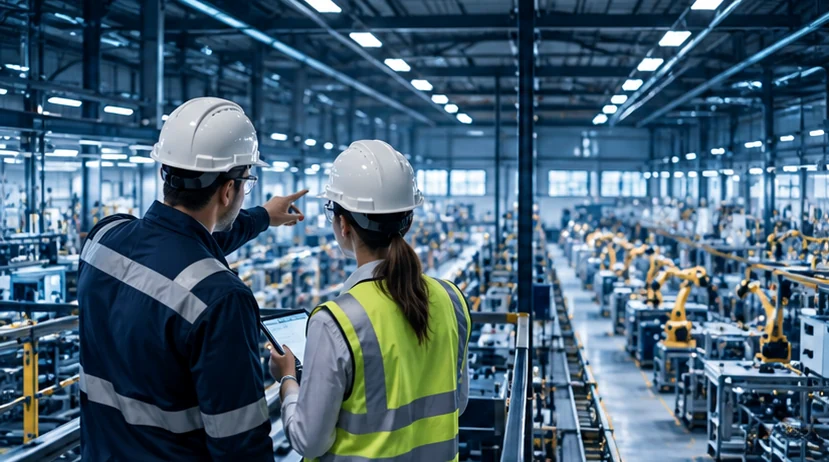 Profesionales de seguridad revisan procesos en una planta industrial, imagen ilustrativa